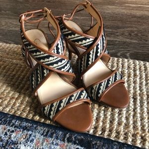 Jessica Simpson woven sandal heels
